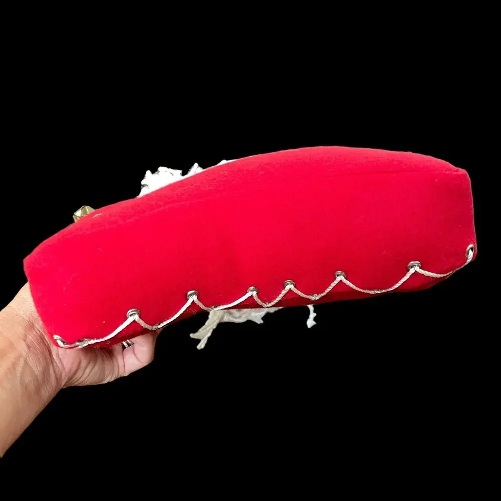 Star Shaped Santa Pillow Red White Grommet Christmas Snowflake READ Dscpt
